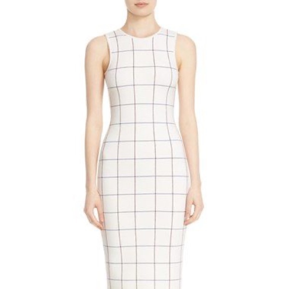 😍Victoria Beckham Signature Intarsia Check Crewneck Sheath Dress 2 (size 6) - Picture 3 of 12